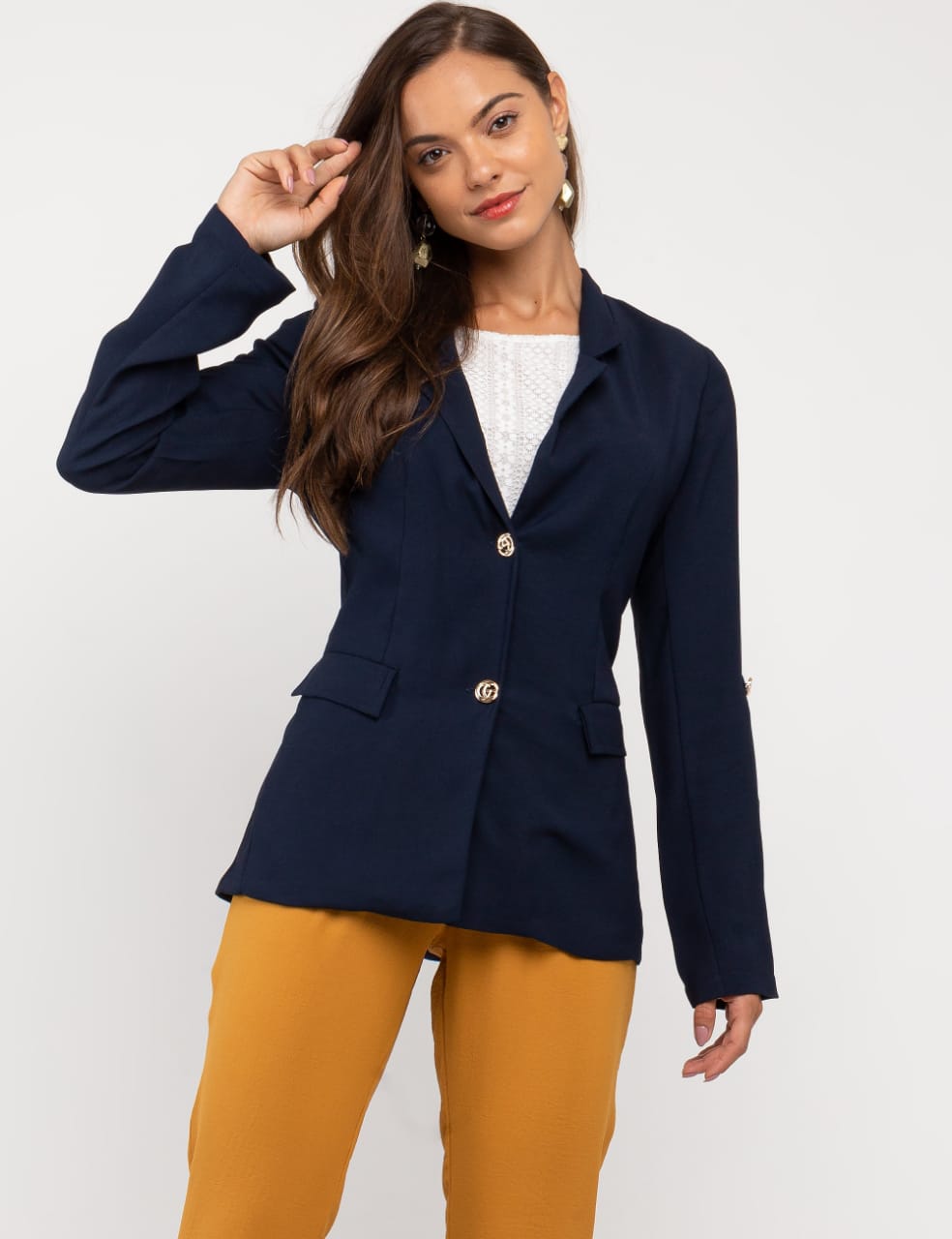 Blazer Oversized Feminino Alfaiataria Emma Bleu