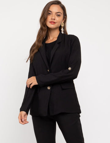 Blazer Oversized Feminino Alfaiataria Emma Noir