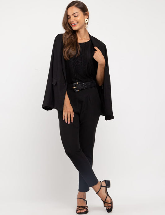 Blazer Oversized Feminino Alfaiataria Emma Noir